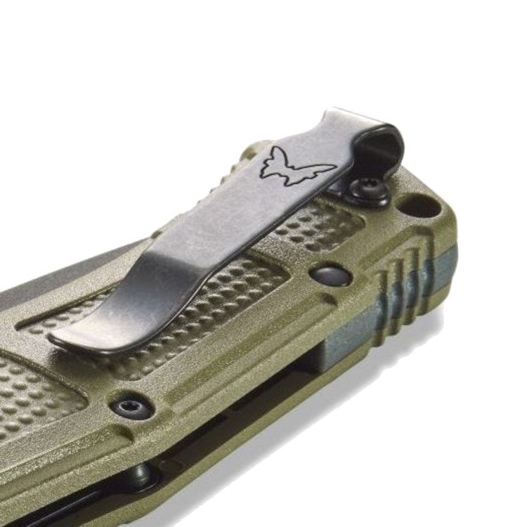 Benchmade 9070BK-1 Green Claymore - Serrated - Push Button Automatic - Image 5